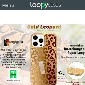 Loopy Case fits Apple 13 Pro Max Gold cheetah